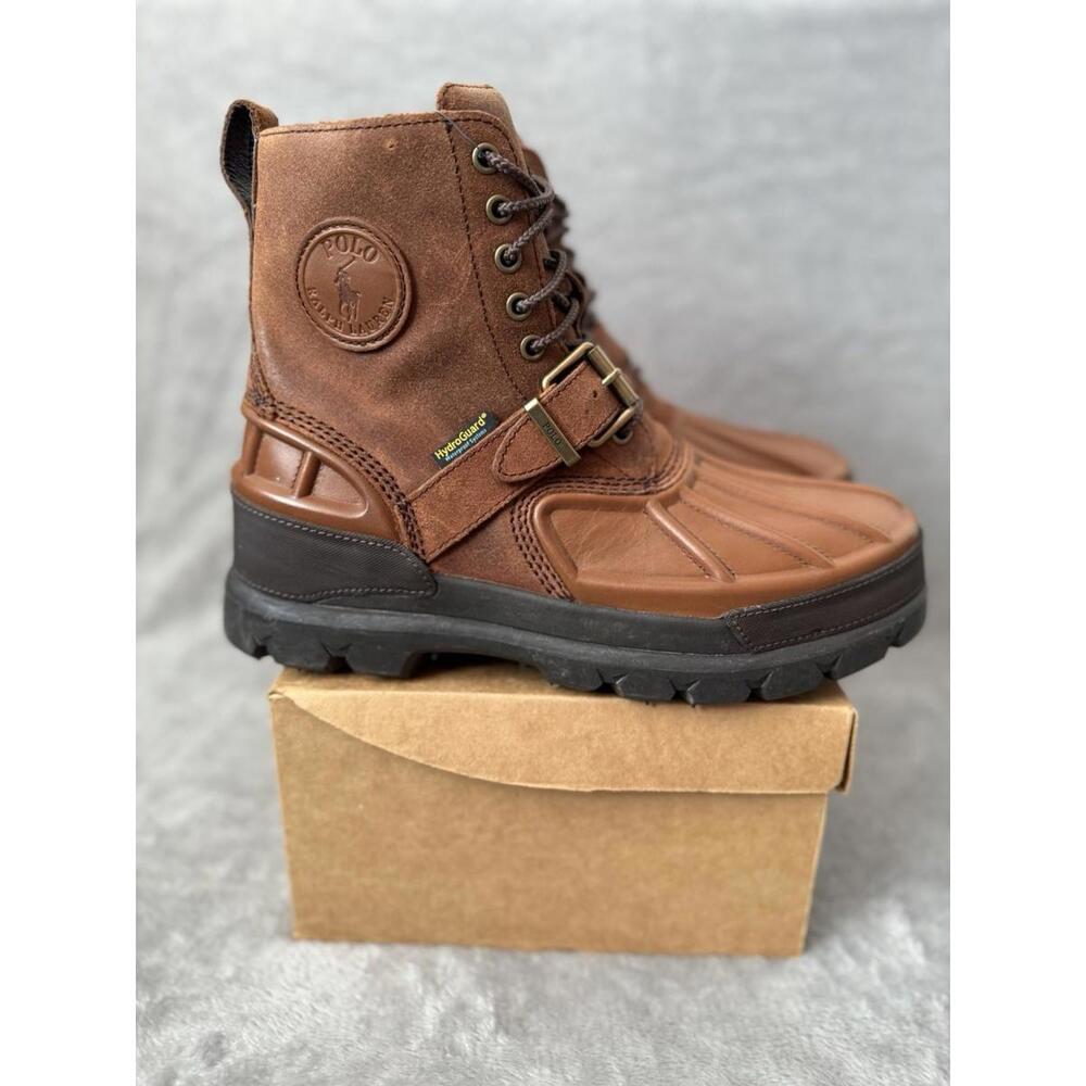 Polo Ralph Lauren Oslo High Leather Waterproof Duck Boots Brown Mens Size 9.5